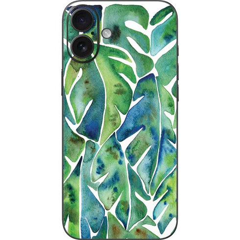 Tropical Leaves by Cat Coq iPhone 16 Plus Skin